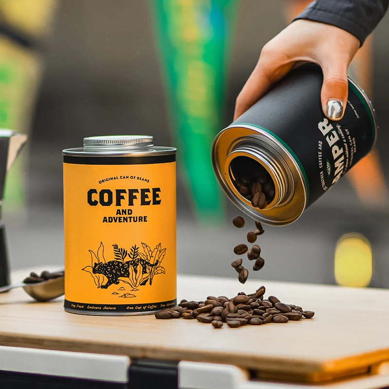 Food Xxl - 1 Stück Kaffeebohnen-Aufbewahrungsdose, tragbare Camping-Blechdose, lebensmittelecht,