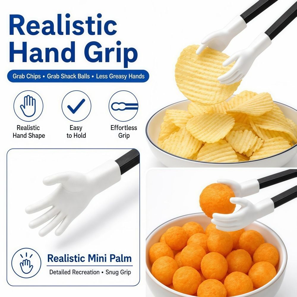 Food Snacks Game - Neuartige Wiederverwendbare Finger-Snack-Zangen aus PLA, Leichte
