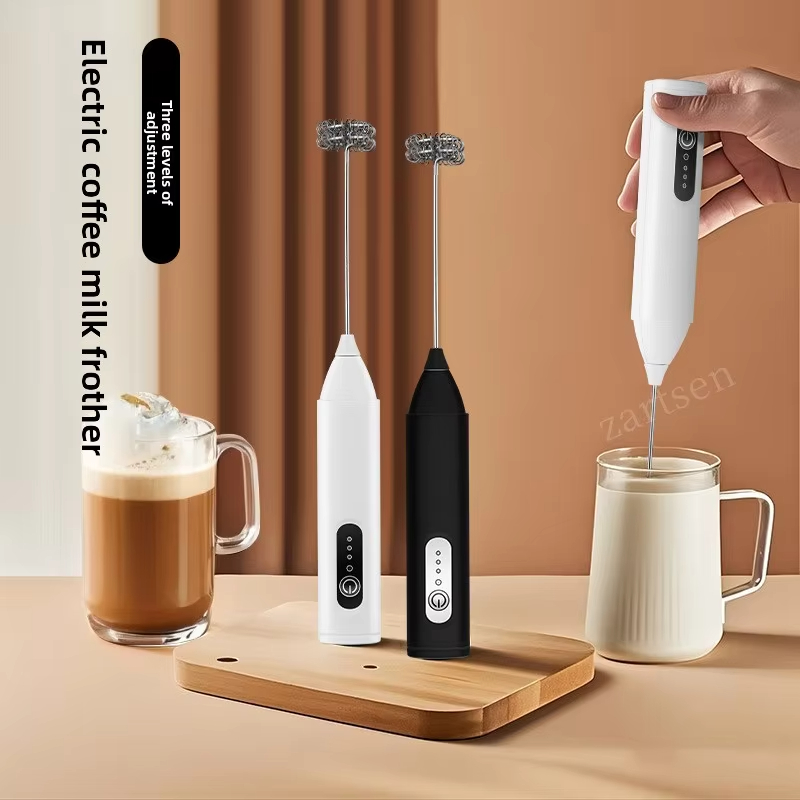 Dry Food Snacks - 3-Stufig Einstellbarer USB-Handmilchaufschäumer Elektrischer Eierschläger Tragbare