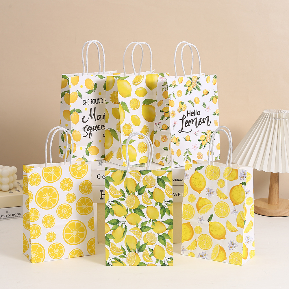 Food Snacks For Party - 6 Stück tropische Sommer-Hallo-Zitronen-Themen-Keks-Snacks aus Papier,